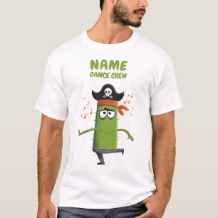Camiseta Equipe de Dança do Cactus Pirata Engraçado Dança