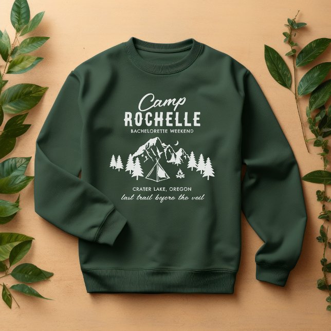 Camiseta Equipe de Despedida de Solteira Camping Verde (Criador carregado)