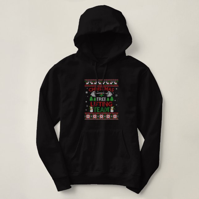 Camiseta Equipe de Elevação da Árvore de Natal Engraçada e  (Frente do Design)