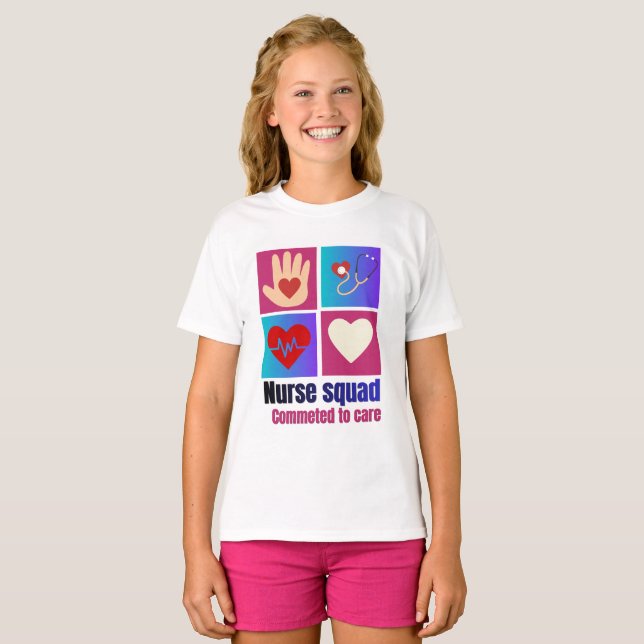 Camiseta Equipe de Enfermagem Comprometida com o C (Frente Completa)