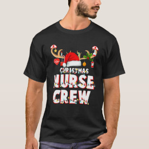 Camiseta Equipe de Enfermeira de Natal Rena de Chapéu de Pa
