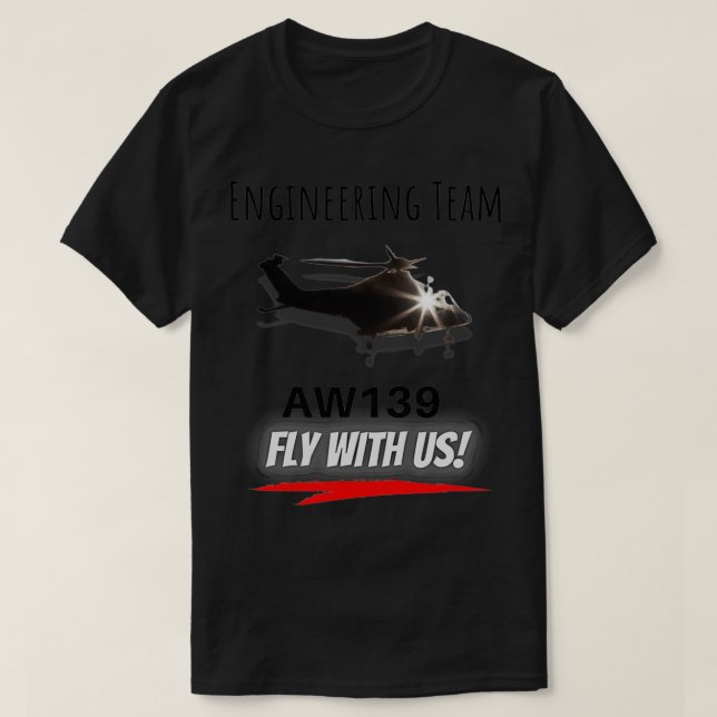 Camiseta Equipe de engenharia AW139 (Frente do Design)