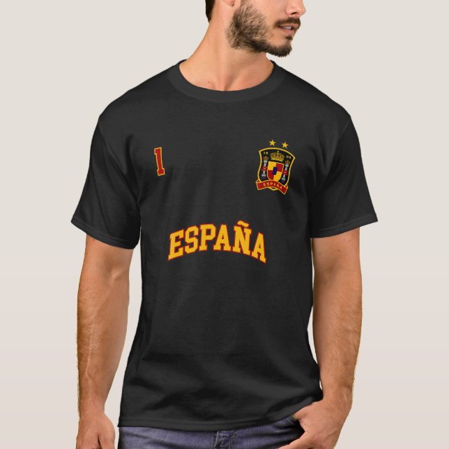Camiseta Equipe de Espanhas Espanhol Número 1 Futebol Espan (Frente)