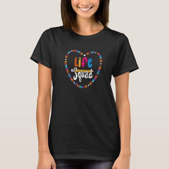 Camiseta Equipe de Esquadrão da Vida Seja Amável Professor  (Frente)