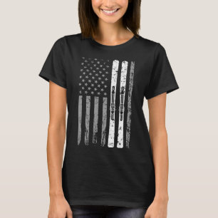 Camiseta Equipe De Esqui Da descida 4 De Julho Dos Eua Flag
