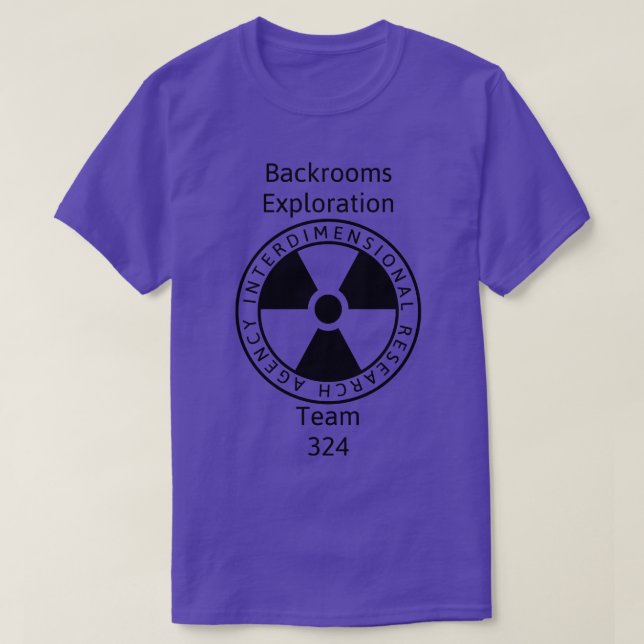 Camiseta Equipe de Exploração de Backroom Radioativa (Frente do Design)