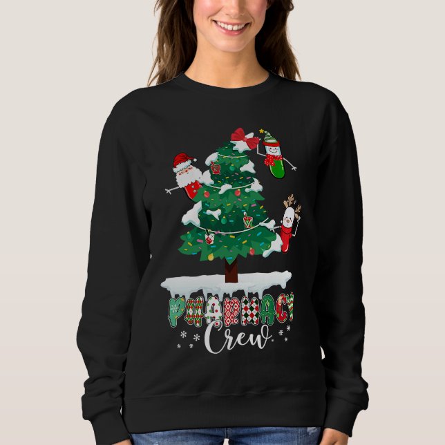 Camiseta Equipe de Farmácia Pílulas de Natal Boneco de Neve (Frente)
