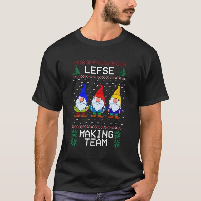 Camiseta Equipe de Fazer de esquerda Tomte de Natal Nórdico (Frente)
