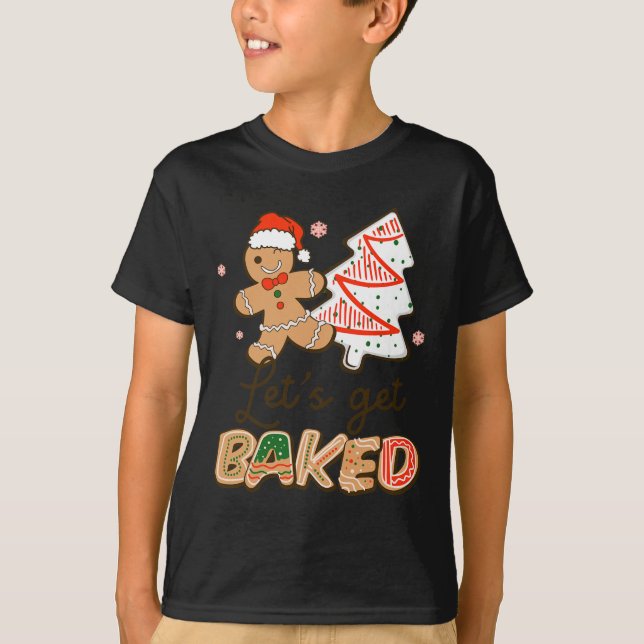 Camiseta Equipe de Festa de Bolinhos Lets Get Baked Natal D (Frente)