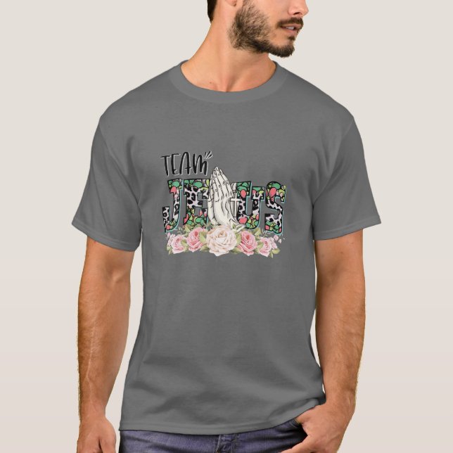 Camiseta Equipe de Flores de Couro-Leopardo Cristã Jesus Pr (Frente)