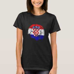 Camiseta Equipe De Futebol Da Croácia Apoia O Pé De Bandeir