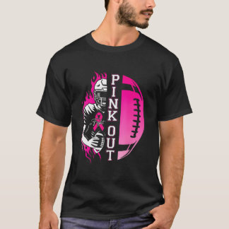 Camiseta Equipe de futebol de ponta-rosa para conscientizaç