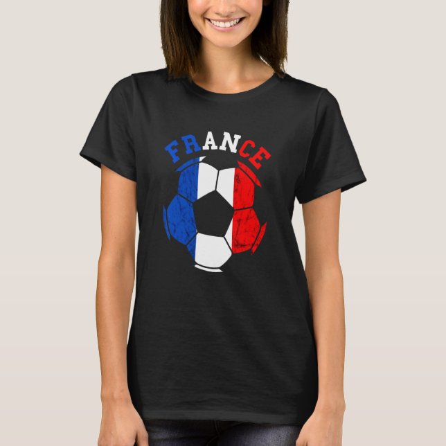 Camiseta Equipe de Futebol Francesa Bola de Futebol Raízes  (Frente)