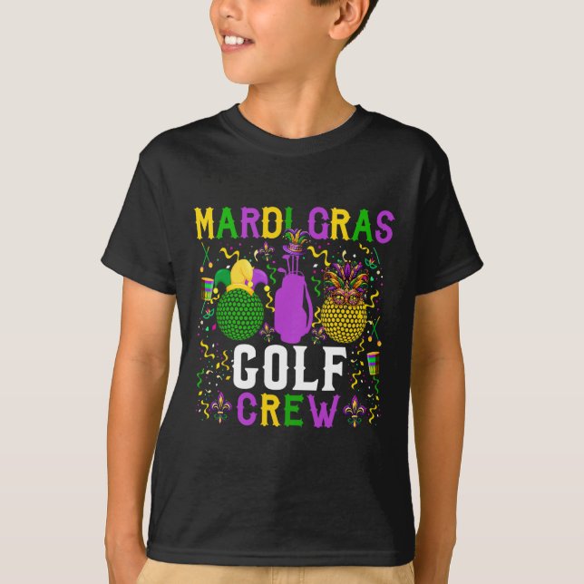 Camiseta Equipe de Golfe do Mardi Gras Contas Máscaras Fofa (Frente)