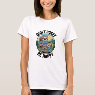 Camiseta Equipe de Hiking da Preguiça Não se Apresse Seja F