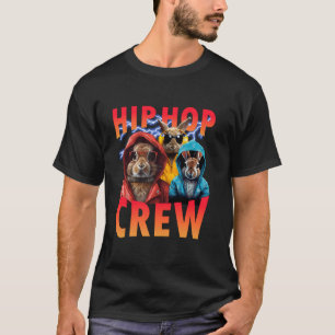 Camiseta Equipe de Hip Hop Coelho de Páscoa Engraçado Gráfi