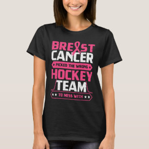 Camiseta Equipe de Hockey com Cancer da Mama Friso de Consc