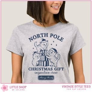 Camiseta Equipe de Inspeção de Presentes de Natal de Gato A