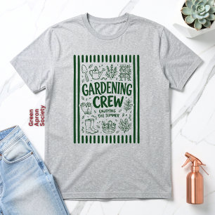 Camiseta Equipe de jardinagem verde escuro fofa aproveitand