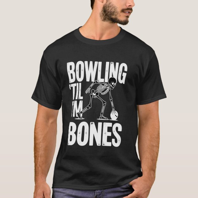 Camiseta Equipe de Jogadores de Boliche em Pista de Boliche (Frente)