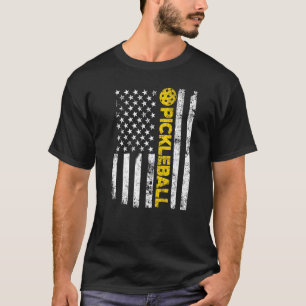 Camiseta Equipe de Jogadores de Pickleball de Bandeiras Ame