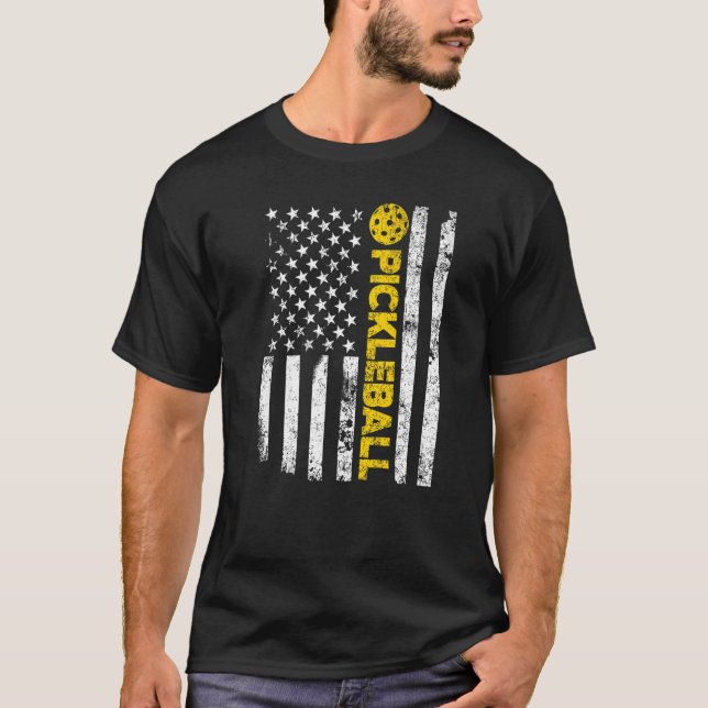 Camiseta Equipe de Jogadores de Pickleball de Bandeiras Ame (Frente)