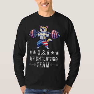 Camiseta Equipe de levantamento de peso de gatos América Vi