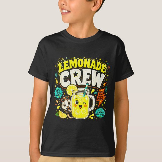 Camiseta Equipe de limonada engraçada crianças fofas barrac (Frente)