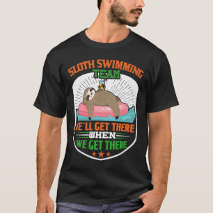Camiseta Equipe de Nadação Engraçada Preguiçosa flutuando