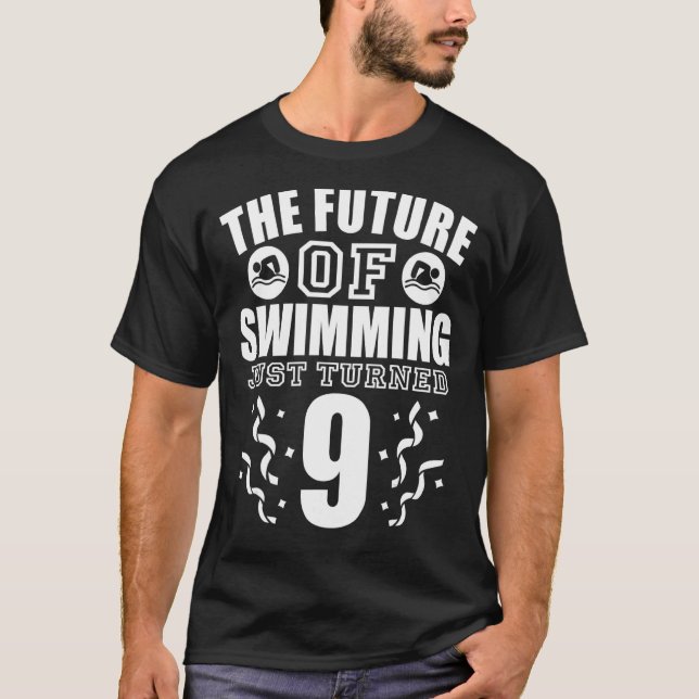 Camiseta Equipe de natação de natação de 9 anos (Frente)