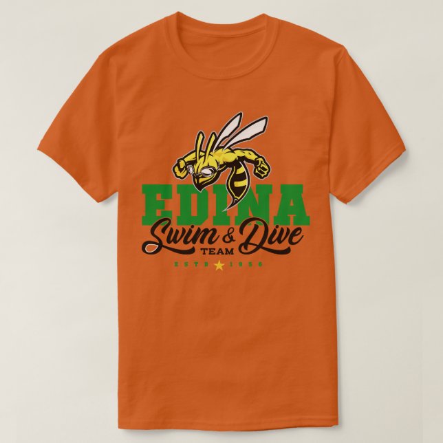 Camiseta Equipe de Natação Edina 16 (Frente do Design)