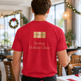 Camiseta Equipe de Natal com Logotipo Vermelho Servindo Ale