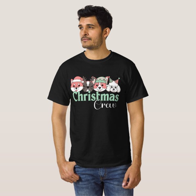 Camiseta Equipe de Natal de Cachorro Fofo (Frente Completa)