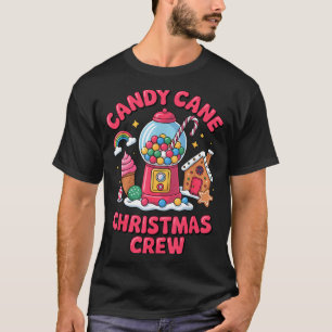 Camiseta Equipe de Natal de Candy Cane Gumball Gingerbread