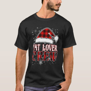 Camiseta Equipe de Natal do Gato de Xadrez Vermelho de Buff