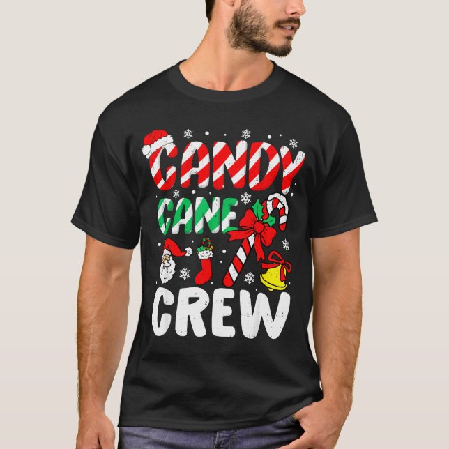Camiseta Equipe de Natal Doce de Cana de Açúcar Festa de Na (Frente)