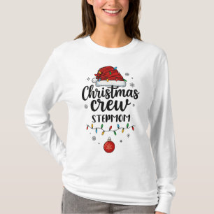 Camiseta Equipe de Natal Madrasta Chapéu de Papai Noel Comb