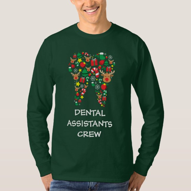 Camiseta Equipe de Natal Personalizada para Assistentes Den (Frente)
