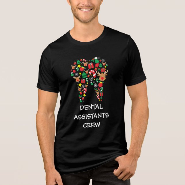 Camiseta Equipe de Natal Personalizada para Assistentes Den (Frente)