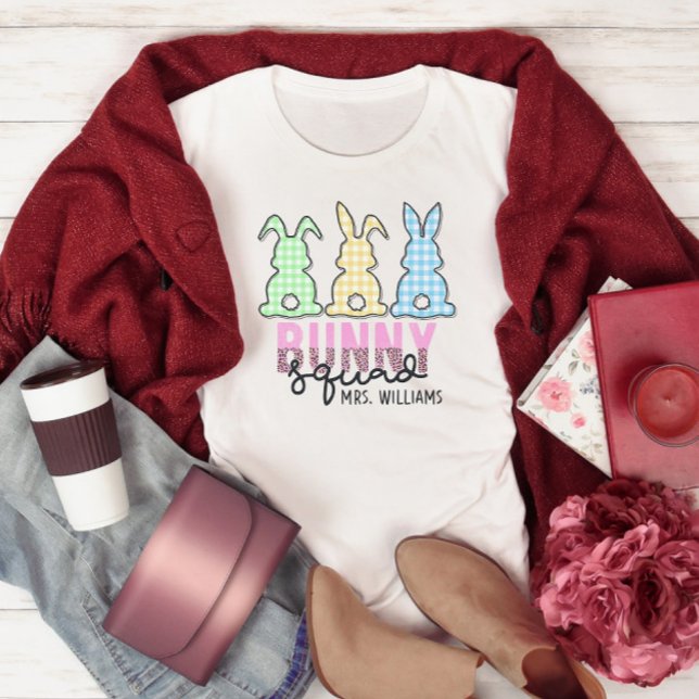 Camiseta Equipe de Nível de Professores Quadrado de Coelhin (Criador carregado)