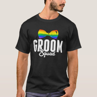 Camiseta Equipe de Noivo Orgulho LGBT Festa de Solteirão Ga