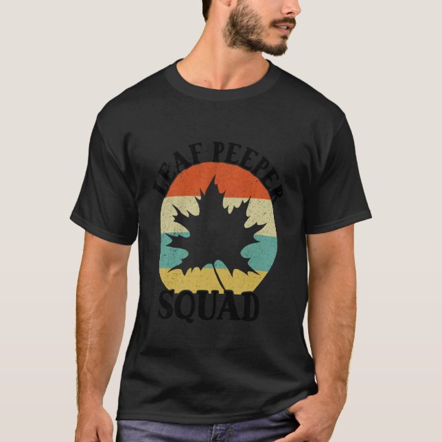 Camiseta Equipe de Observadores de Folhas Outono Retrô Temp (Frente)