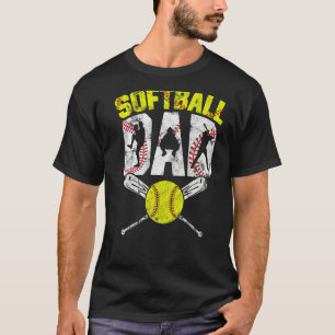 Camiseta Equipe de Pai Mens Softball Esportiva Vintage Soft
