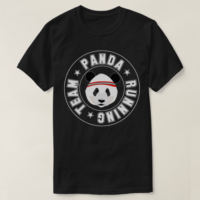 Camiseta Equipe de Panda em Execução (Frente do Design)