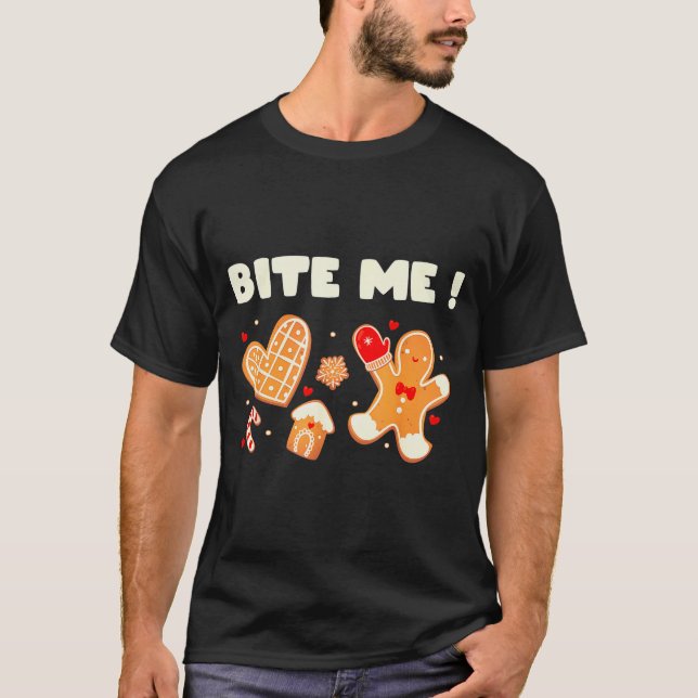 Camiseta Equipe de Panificação de Biscoitos Bite Me Feriado (Frente)