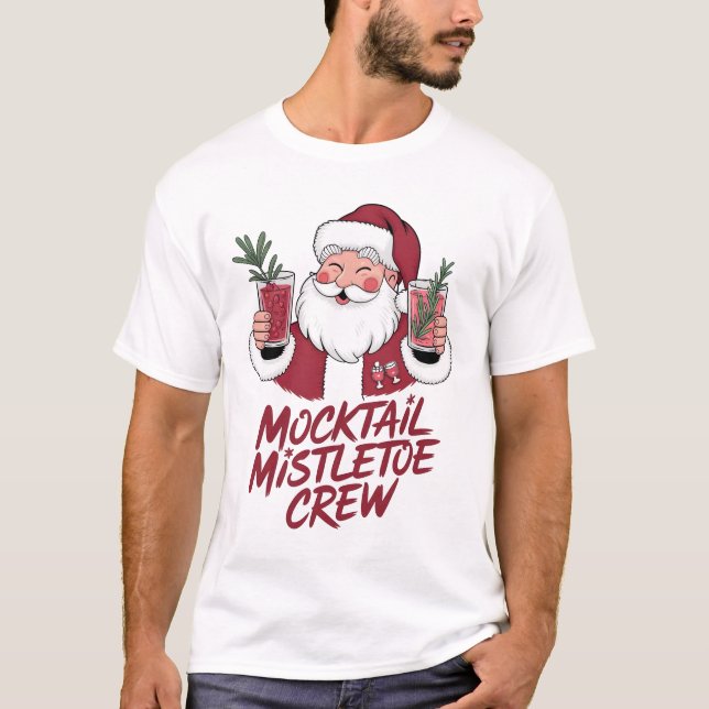 Camiseta Equipe de Papai Noel Sóbrio Visgo de Mocktail  (Frente)
