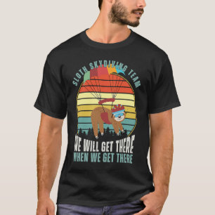 Camiseta Equipe de Paraquedismo de Preguiça Paraquedismo d