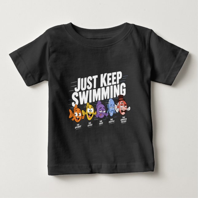 Camiseta Equipe de Peixes que Continuam Nadando (Frente)