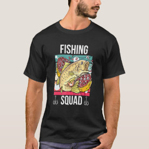 Camiseta Equipe de Pesca Com Um Animal Um Peixe Para a Famí