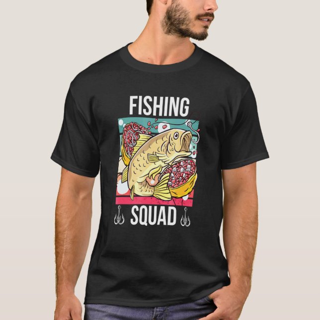 Camiseta Equipe de Pesca Com Um Animal Um Peixe Para a Famí (Frente)